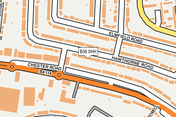 B36 0HH map - OS OpenMap – Local (Ordnance Survey)