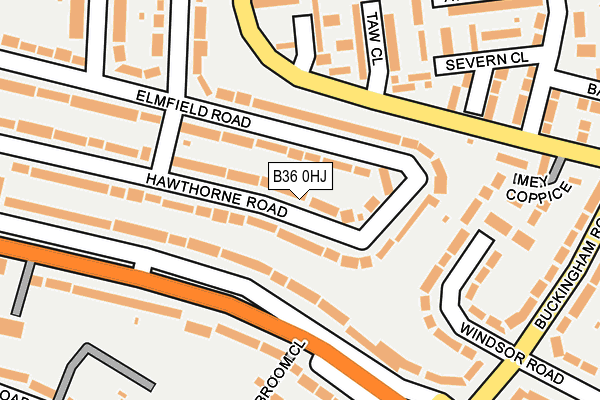 B36 0HJ map - OS OpenMap – Local (Ordnance Survey)