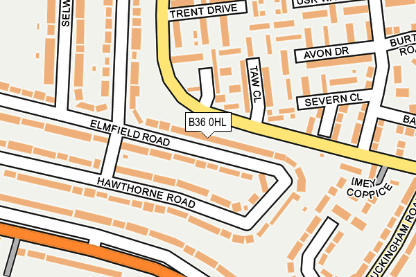 B36 0HL map - OS OpenMap – Local (Ordnance Survey)