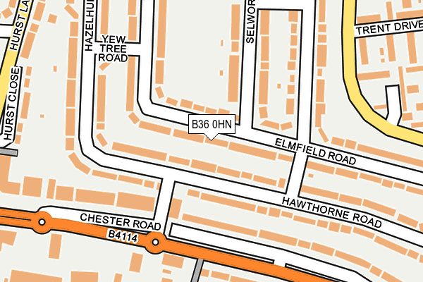 B36 0HN map - OS OpenMap – Local (Ordnance Survey)