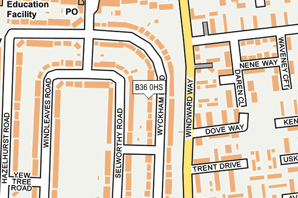 B36 0HS map - OS OpenMap – Local (Ordnance Survey)
