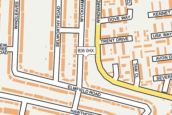 B36 0HX map - OS OpenMap – Local (Ordnance Survey)