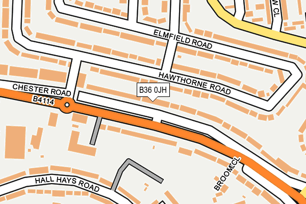 B36 0JH map - OS OpenMap – Local (Ordnance Survey)