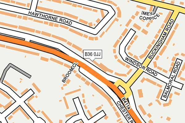 B36 0JJ map - OS OpenMap – Local (Ordnance Survey)