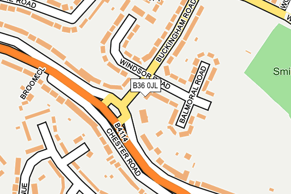 B36 0JL map - OS OpenMap – Local (Ordnance Survey)