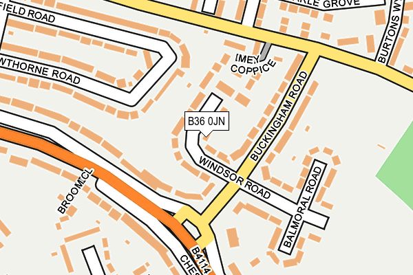 B36 0JN map - OS OpenMap – Local (Ordnance Survey)