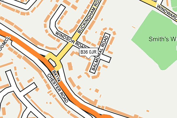 B36 0JR map - OS OpenMap – Local (Ordnance Survey)