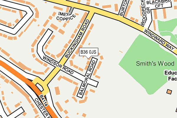 B36 0JS map - OS OpenMap – Local (Ordnance Survey)