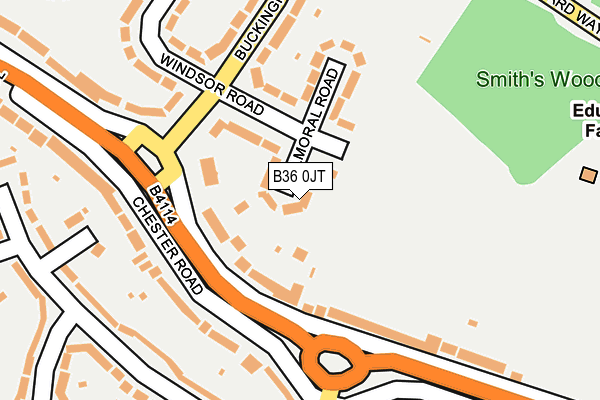 B36 0JT map - OS OpenMap – Local (Ordnance Survey)