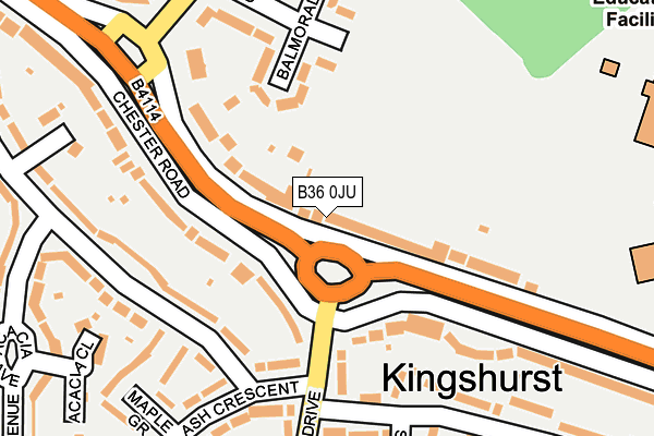 B36 0JU map - OS OpenMap – Local (Ordnance Survey)