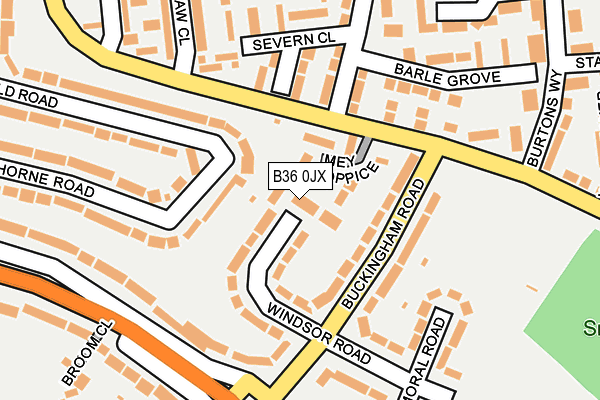 B36 0JX map - OS OpenMap – Local (Ordnance Survey)