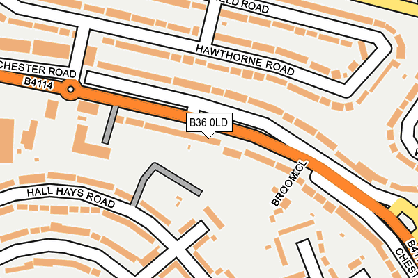 B36 0LD map - OS OpenMap – Local (Ordnance Survey)