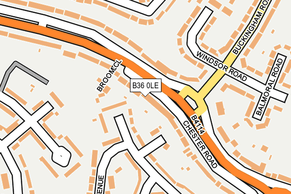 B36 0LE map - OS OpenMap – Local (Ordnance Survey)