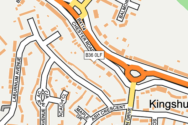 B36 0LF map - OS OpenMap – Local (Ordnance Survey)