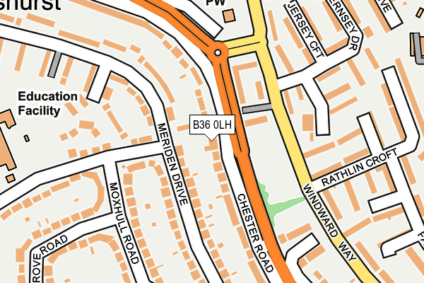 B36 0LH map - OS OpenMap – Local (Ordnance Survey)