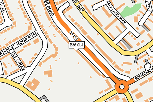 B36 0LJ map - OS OpenMap – Local (Ordnance Survey)