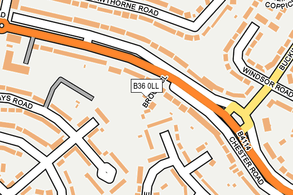 B36 0LL map - OS OpenMap – Local (Ordnance Survey)