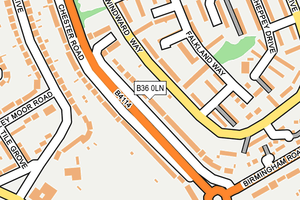 B36 0LN map - OS OpenMap – Local (Ordnance Survey)