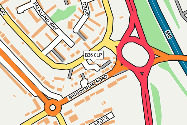 B36 0LP map - OS OpenMap – Local (Ordnance Survey)