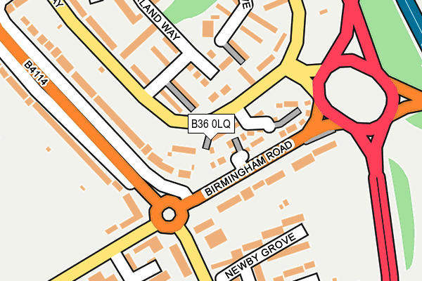 B36 0LQ map - OS OpenMap – Local (Ordnance Survey)