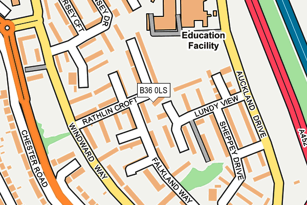 B36 0LS map - OS OpenMap – Local (Ordnance Survey)