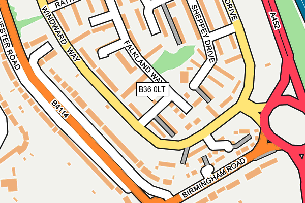 B36 0LT map - OS OpenMap – Local (Ordnance Survey)