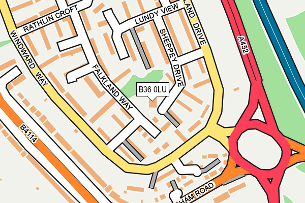B36 0LU map - OS OpenMap – Local (Ordnance Survey)