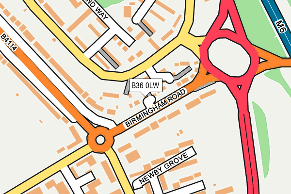 B36 0LW map - OS OpenMap – Local (Ordnance Survey)