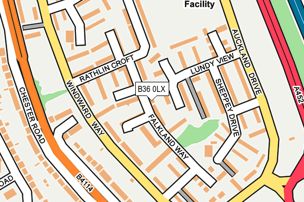 B36 0LX map - OS OpenMap – Local (Ordnance Survey)