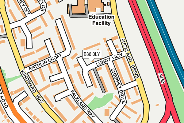 B36 0LY map - OS OpenMap – Local (Ordnance Survey)