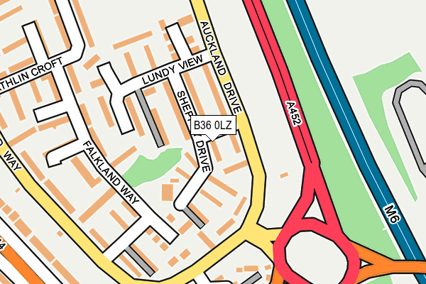 B36 0LZ map - OS OpenMap – Local (Ordnance Survey)