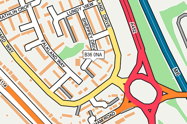 B36 0NA map - OS OpenMap – Local (Ordnance Survey)