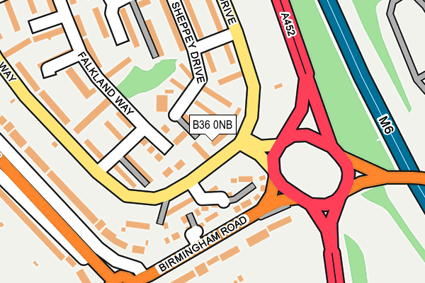 B36 0NB map - OS OpenMap – Local (Ordnance Survey)