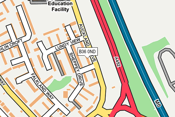 B36 0ND map - OS OpenMap – Local (Ordnance Survey)