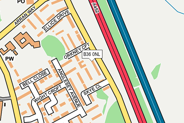 B36 0NL map - OS OpenMap – Local (Ordnance Survey)