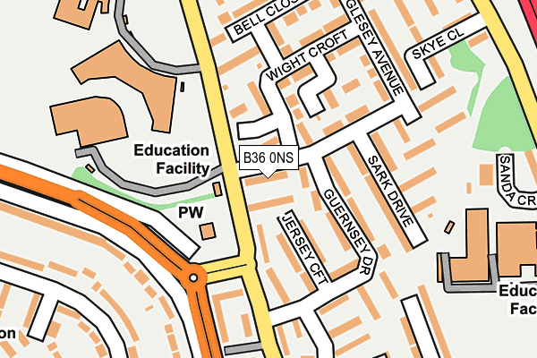 B36 0NS map - OS OpenMap – Local (Ordnance Survey)