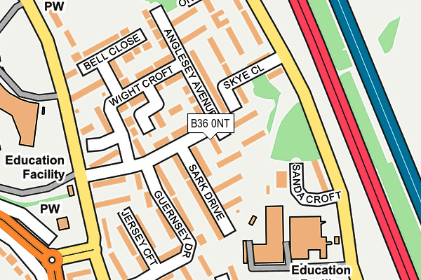 B36 0NT map - OS OpenMap – Local (Ordnance Survey)