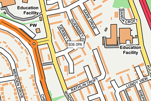 B36 0PA map - OS OpenMap – Local (Ordnance Survey)