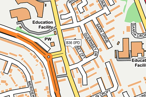 B36 0PD map - OS OpenMap – Local (Ordnance Survey)