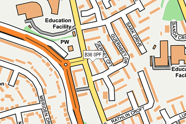 B36 0PF map - OS OpenMap – Local (Ordnance Survey)