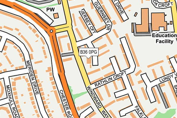 B36 0PG map - OS OpenMap – Local (Ordnance Survey)