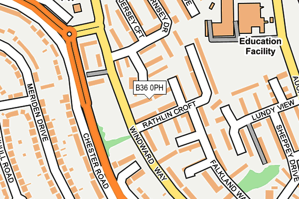 B36 0PH map - OS OpenMap – Local (Ordnance Survey)