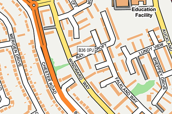 B36 0PJ map - OS OpenMap – Local (Ordnance Survey)