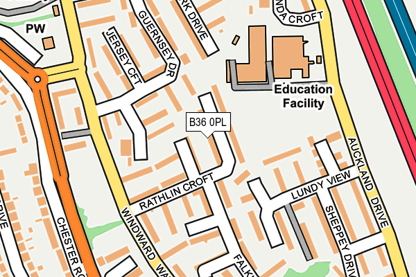 B36 0PL map - OS OpenMap – Local (Ordnance Survey)