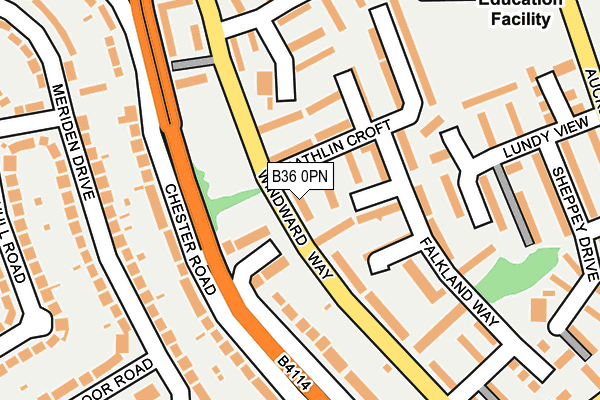 B36 0PN map - OS OpenMap – Local (Ordnance Survey)