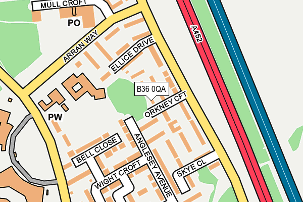 B36 0QA map - OS OpenMap – Local (Ordnance Survey)