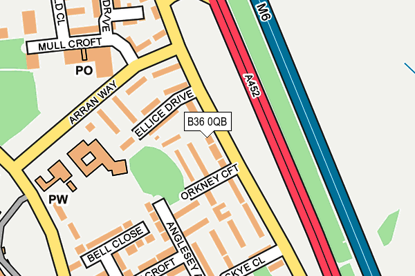 B36 0QB map - OS OpenMap – Local (Ordnance Survey)