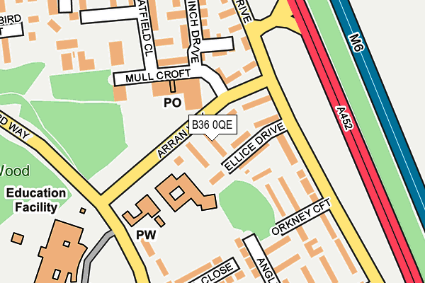 B36 0QE map - OS OpenMap – Local (Ordnance Survey)