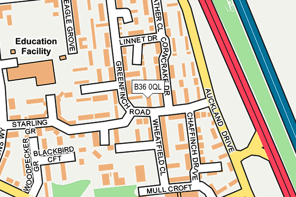 B36 0QL map - OS OpenMap – Local (Ordnance Survey)