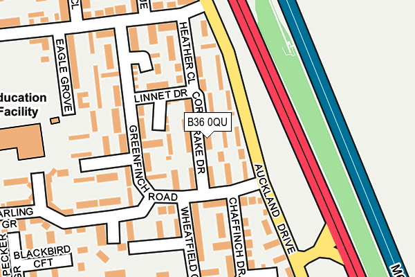 B36 0QU map - OS OpenMap – Local (Ordnance Survey)